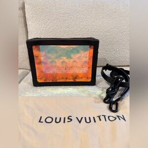Louis Vuitton Calfskin PVC Monogram Solar Ray Soft Trunk Iridescent Prism Black